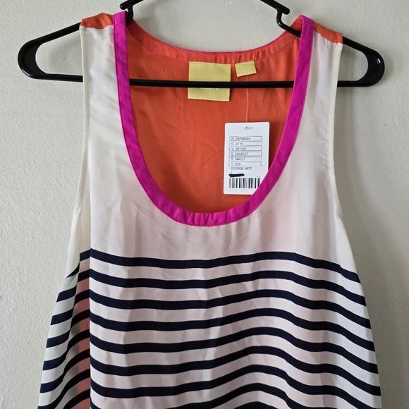 MAEVE ANTHROPOLOGIE Racerback Tanktop Blouse Colorblock Pinstripes Size Large - Picture 6 of 14